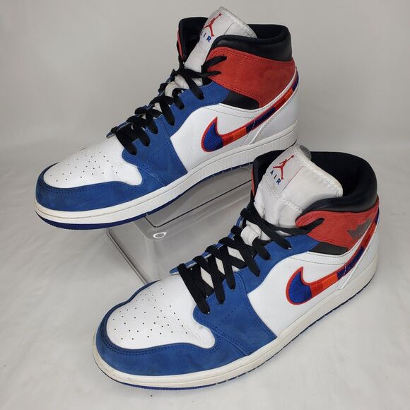 Nike Air Jordan 1 Mid SE Rush Blues Multi Color Men's Size 10.5  852542-146 - Picture 1 of 8